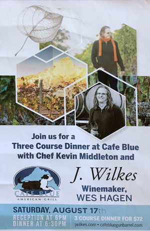 cafe blue wine dinner